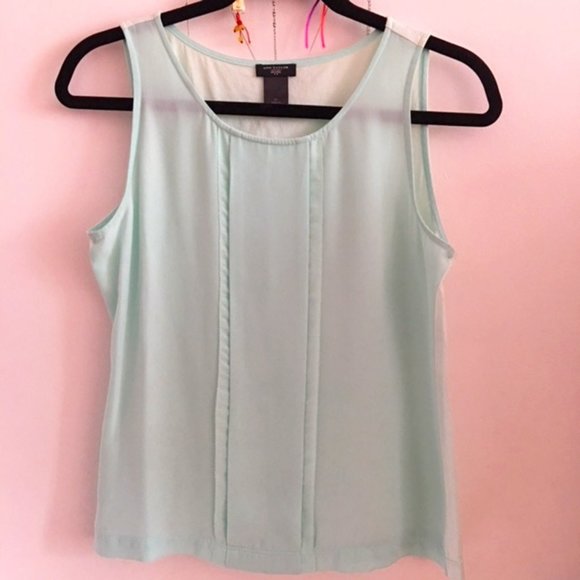 Ann Taylor Mint Chiffon Shell Tank Blouse - Picture 1 of 4